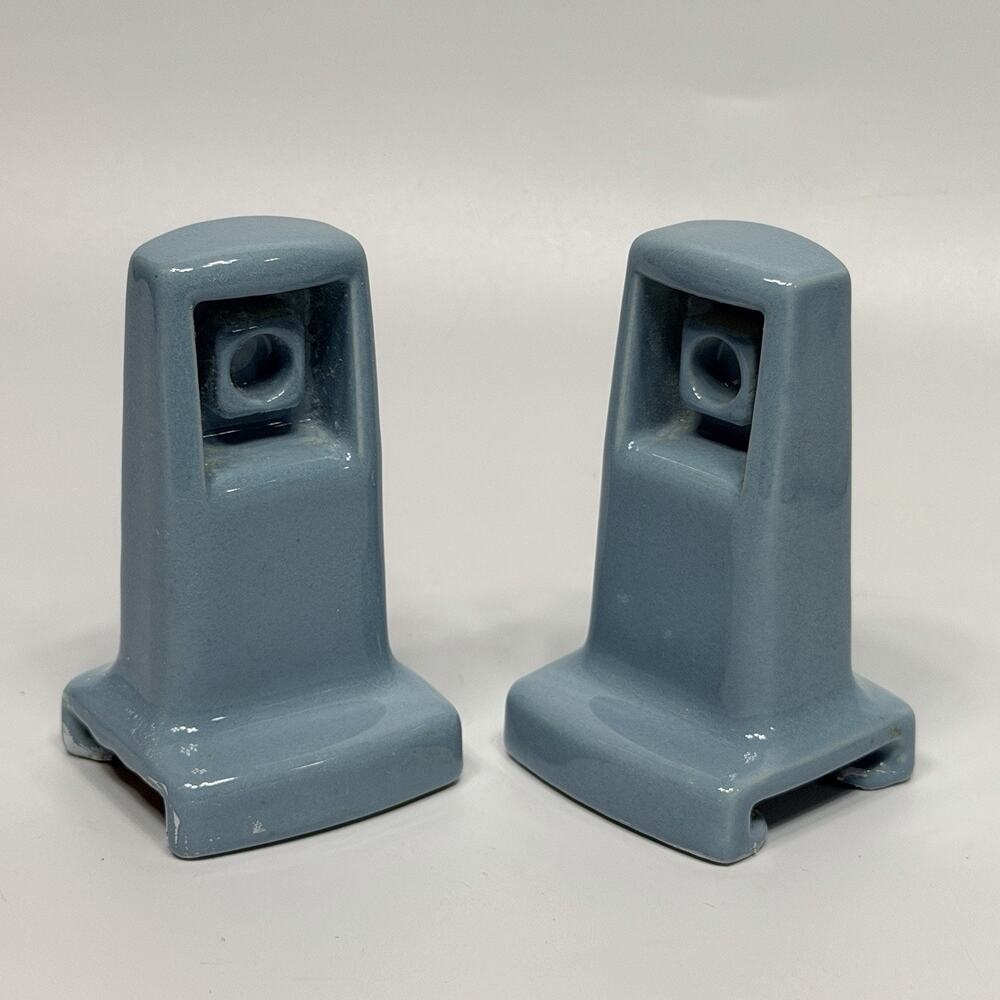 Vintage Light Blue Ceramic Towel Rack Bar Holders Mid Century 1" Bar